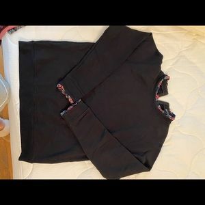 J.Crew Black Crewneck sweatshirt with ruffle detail